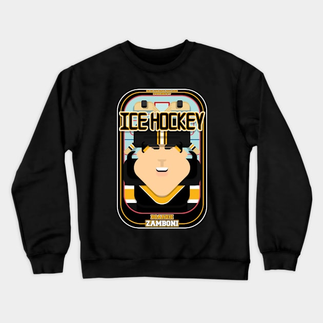 Ice Hockey Black and Yellow - Boardie Zamboni - Amy version Crewneck Sweatshirt by Boxedspapercrafts